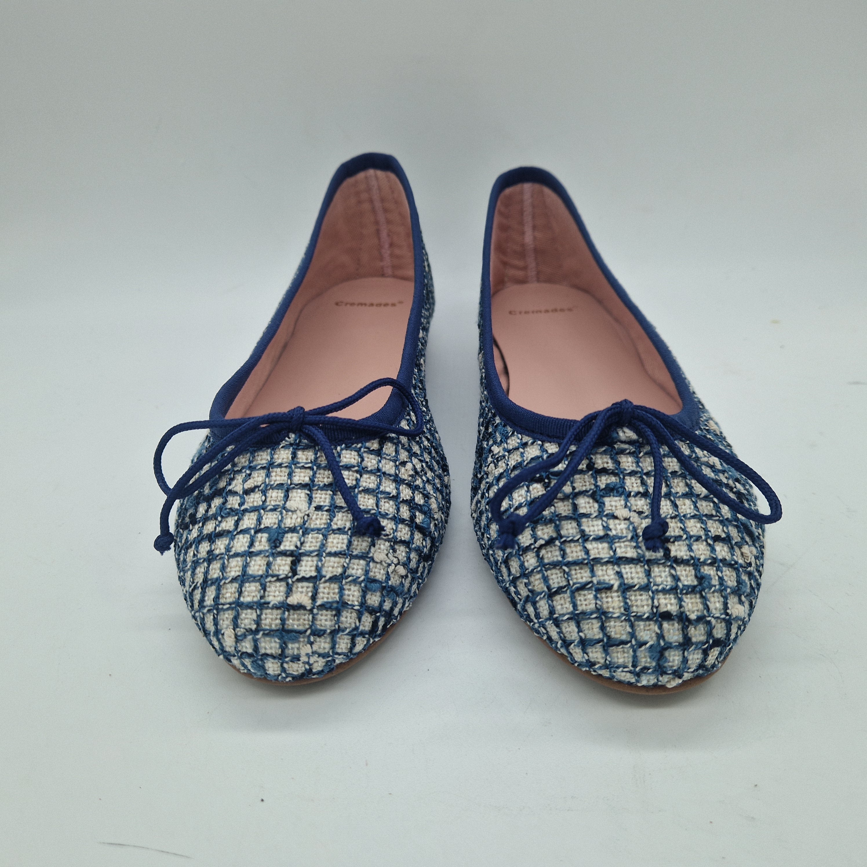 BAILARINA EN LINO AZUL Y BEIGE - 73500