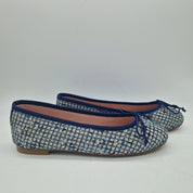 BAILARINA EN LINO AZUL Y BEIGE - 73500
