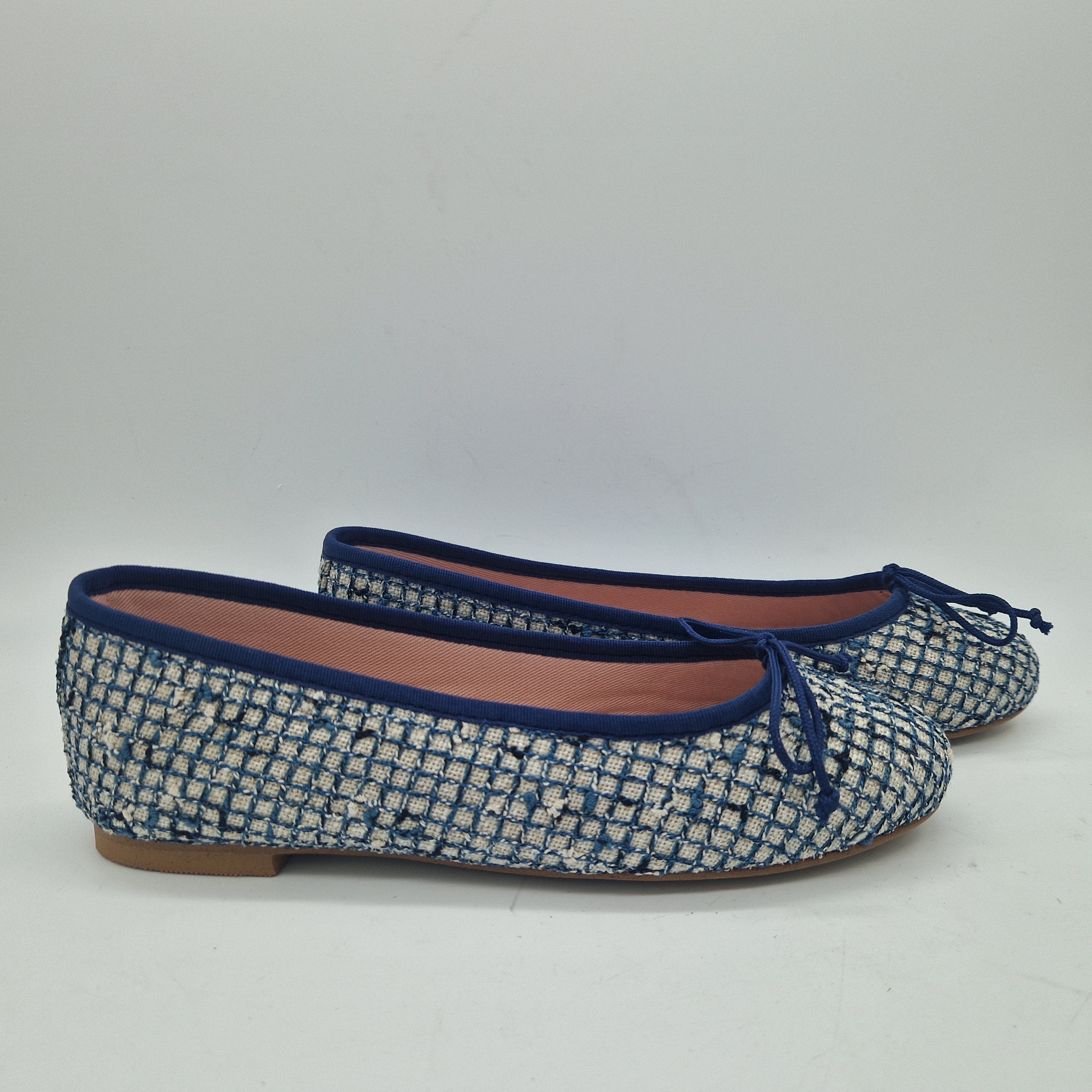 BAILARINA EN LINO AZUL Y BEIGE - 73500