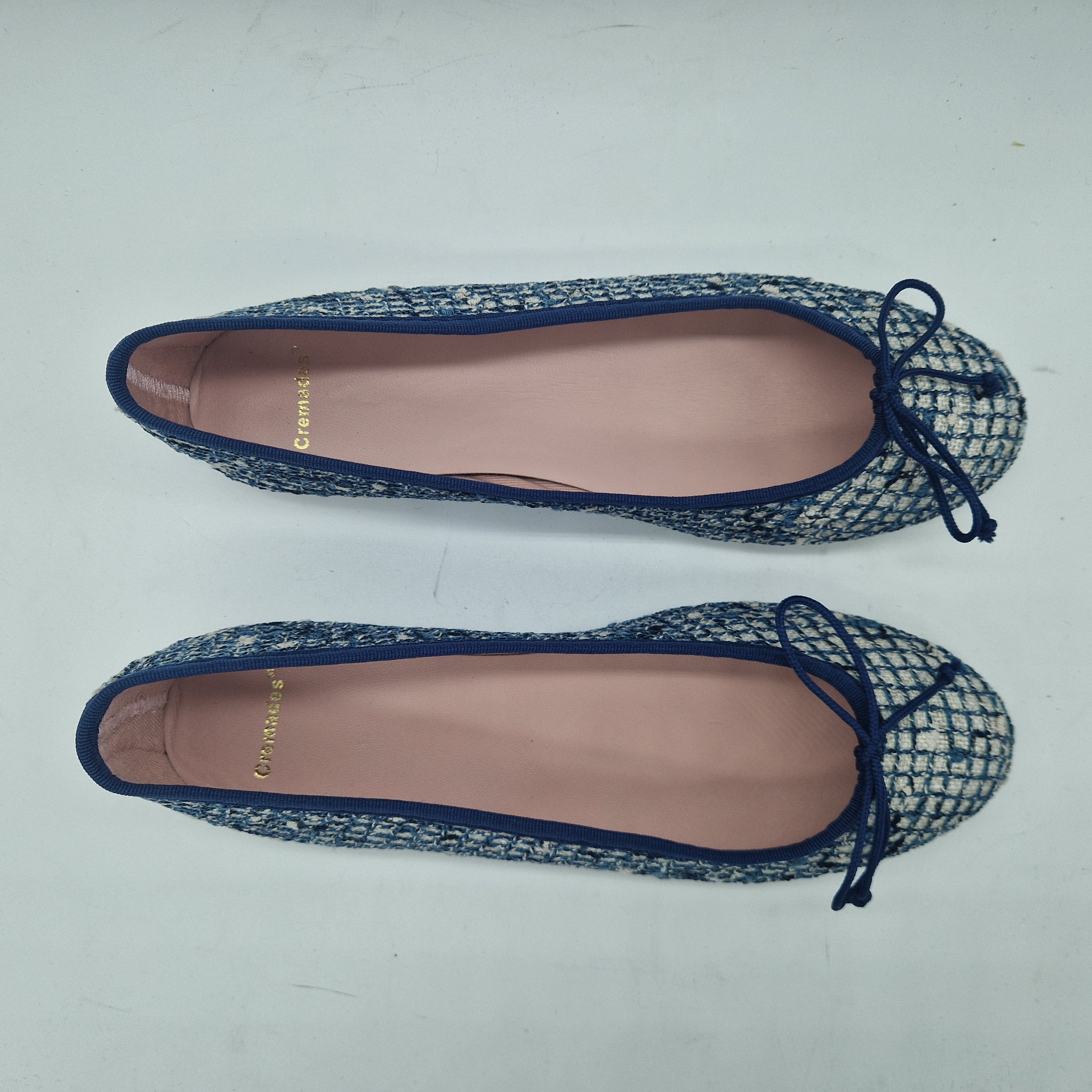 BAILARINA EN LINO AZUL Y BEIGE - 73500