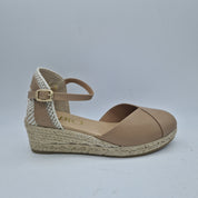 CUÑA ESPARTO EN PIEL BEIGE - 73613