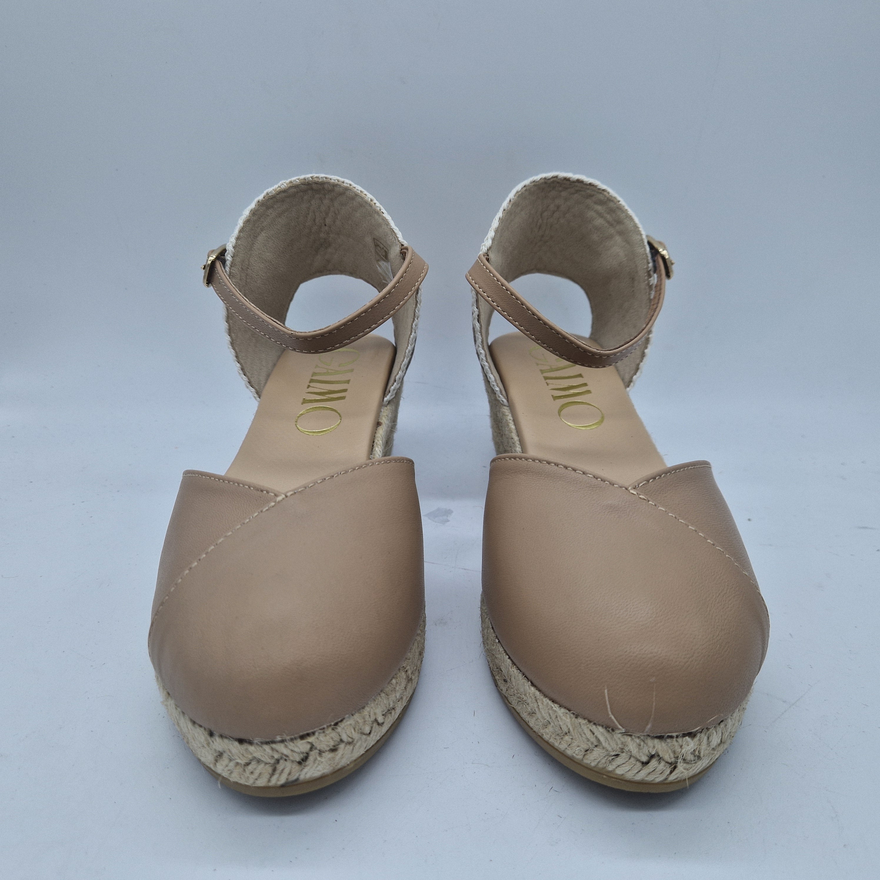 CUÑA ESPARTO EN PIEL BEIGE - 73613