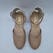 CUÑA ESPARTO EN PIEL BEIGE - 73613