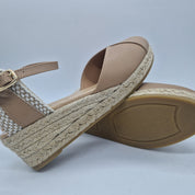CUÑA ESPARTO EN PIEL BEIGE - 73613
