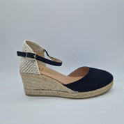 CUÑA ESPARTO EN ANTE NEGRO - 73641