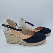 CUÑA ESPARTO EN ANTE NEGRO - 73641