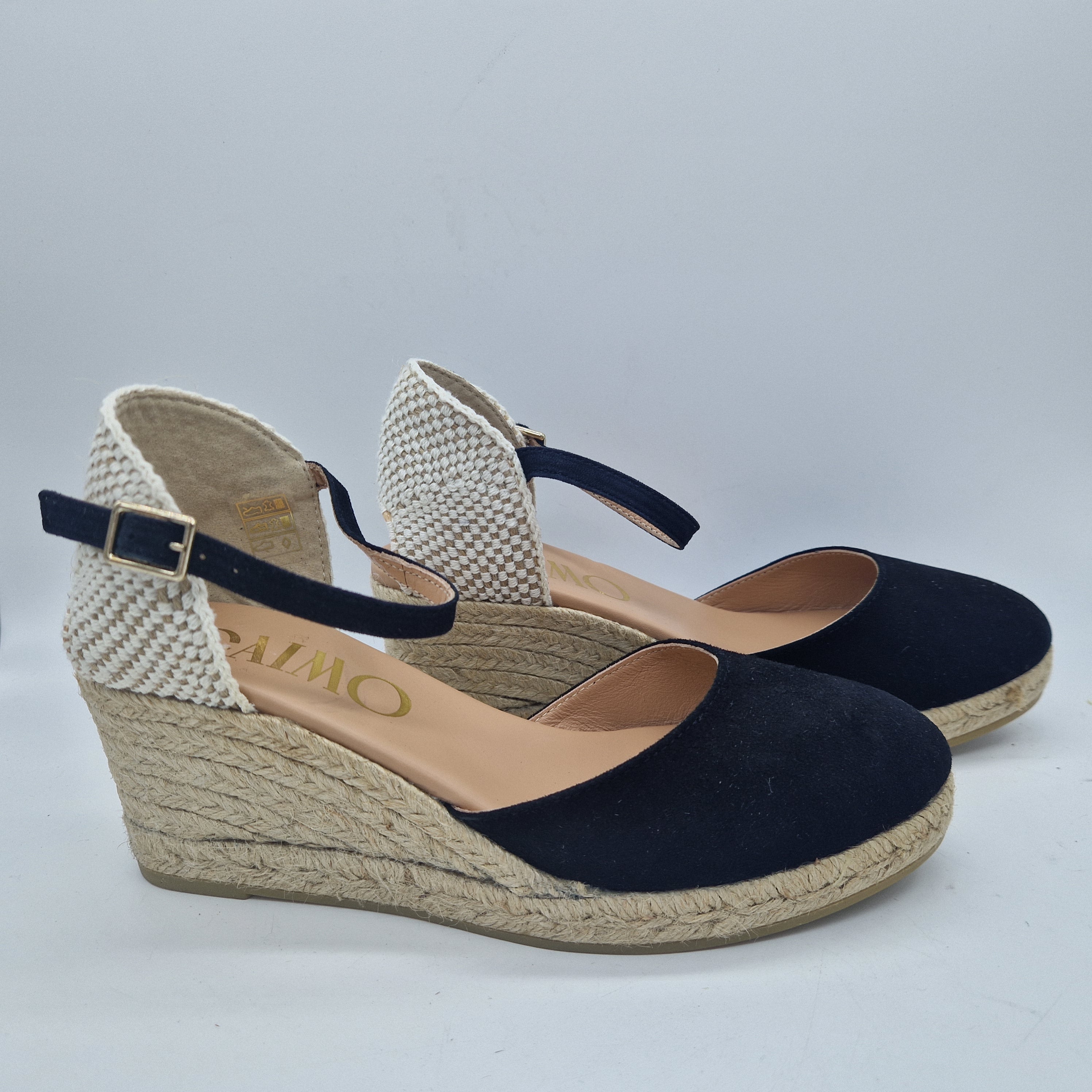 CUÑA ESPARTO EN ANTE NEGRO - 73641