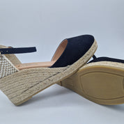 CUÑA ESPARTO EN ANTE NEGRO - 73641