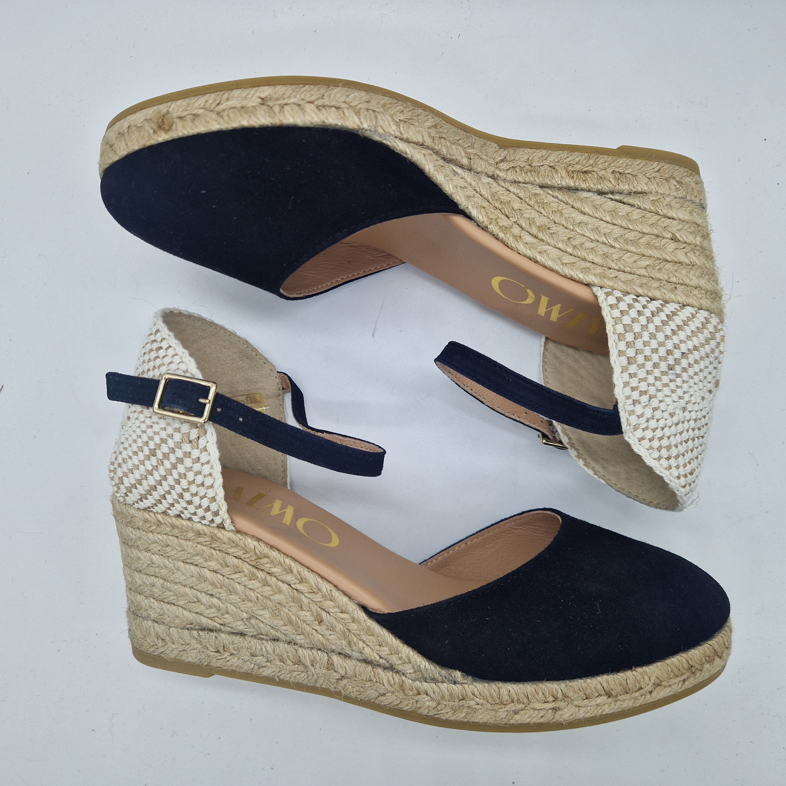 CUÑA ESPARTO EN ANTE NEGRO - 73641