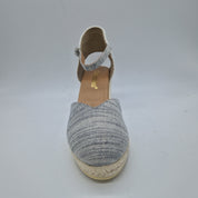 CUÑA ESPARTO EN TEJIDO PLATA - 73939