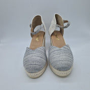 CUÑA ESPARTO EN TEJIDO PLATA - 73939