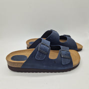 Sandalias de verano de doble hebilla en color marino de la marca INTERBIOS, con diseño cómodo y elegante para mujer.