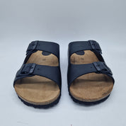 Sandalias de dos hebillas negras de la marca INTERBIOS, con diseño cómodo y moderno para hombre.