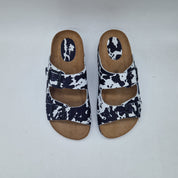 SANDALIA 2 HEBILLAS EN PIEL EFECTO VACA - 74052