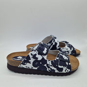 SANDALIA 2 HEBILLAS EN PIEL EFECTO VACA - 74052