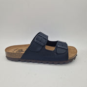 Sandalias negras de dos hebillas de la marca INTERBIOS, con diseño en piel y estilo cómodo para uso diario.