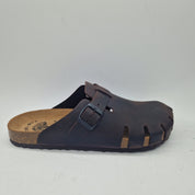 ZUECO EN PIEL MARRÓN - 74067