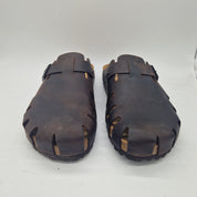ZUECO EN PIEL MARRÓN - 74067