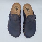 ZUECO EN PIEL MARRÓN - 74067