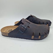 ZUECO EN PIEL MARRÓN - 74067