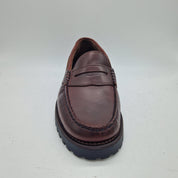 MOCASÍN ANTIFAZ EN PIEL ENGRASADA BURDEOS - 74212