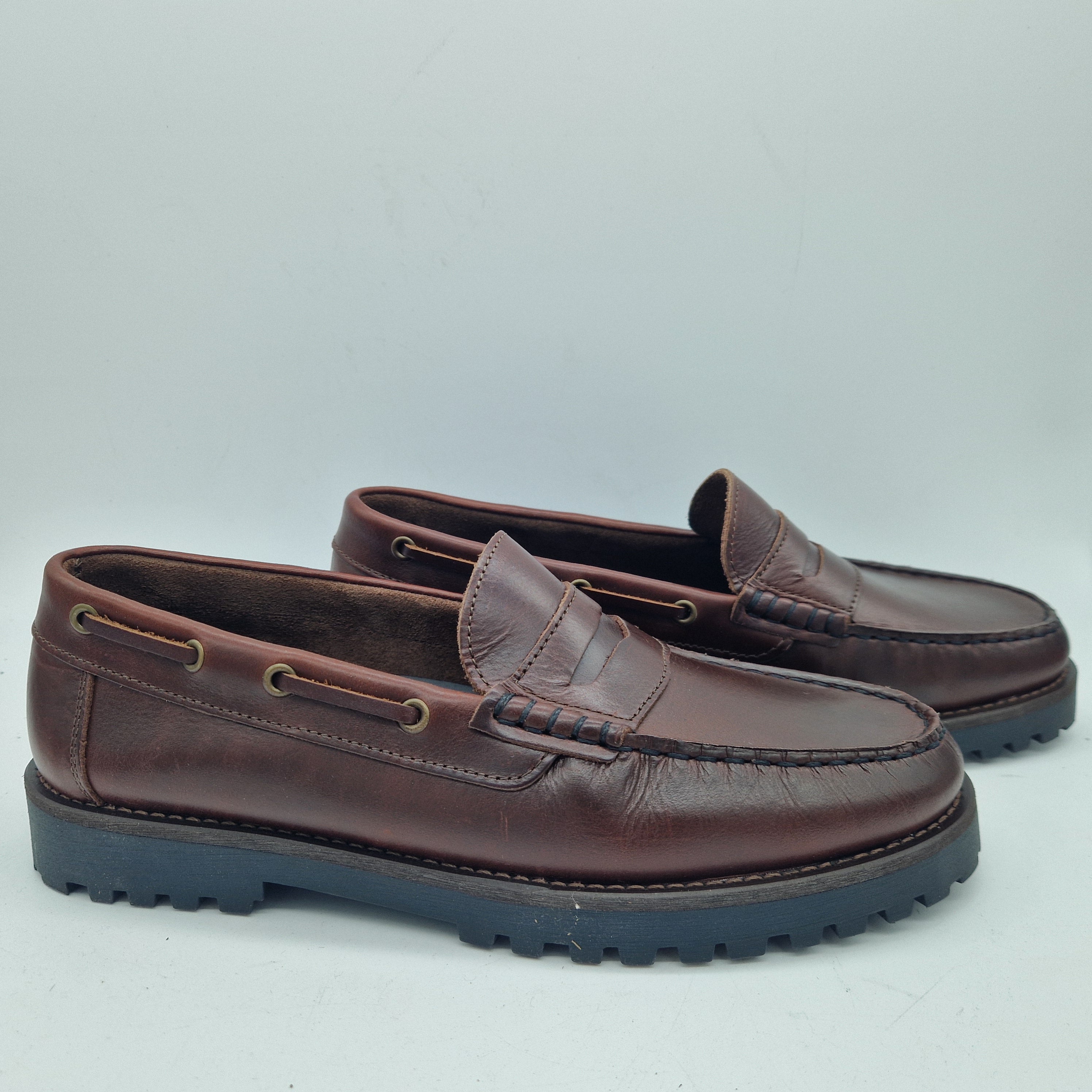 MOCASÍN ANTIFAZ EN PIEL ENGRASADA BURDEOS - 74212