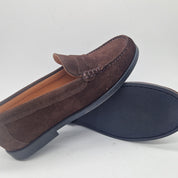 MOCASÍN EN SERRAJE MARRÓN - 74238