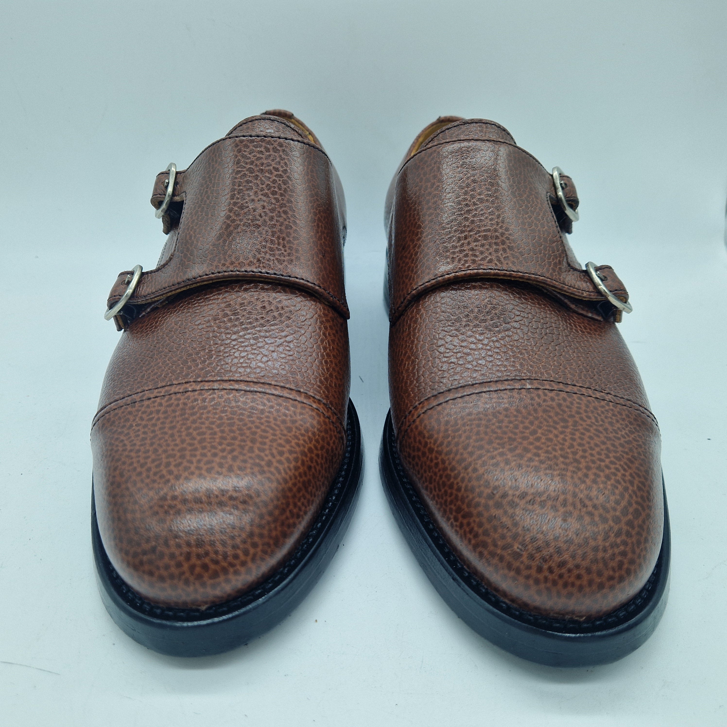 2 HEBILLAS EN PIEL GRABADA CUERO - 74300