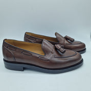 MOCASÍN DE BORLAS EN PIEL CUERO - 74427