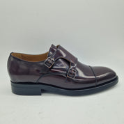 2 HEBILLAS EN PIEL BURDEOS - 74428