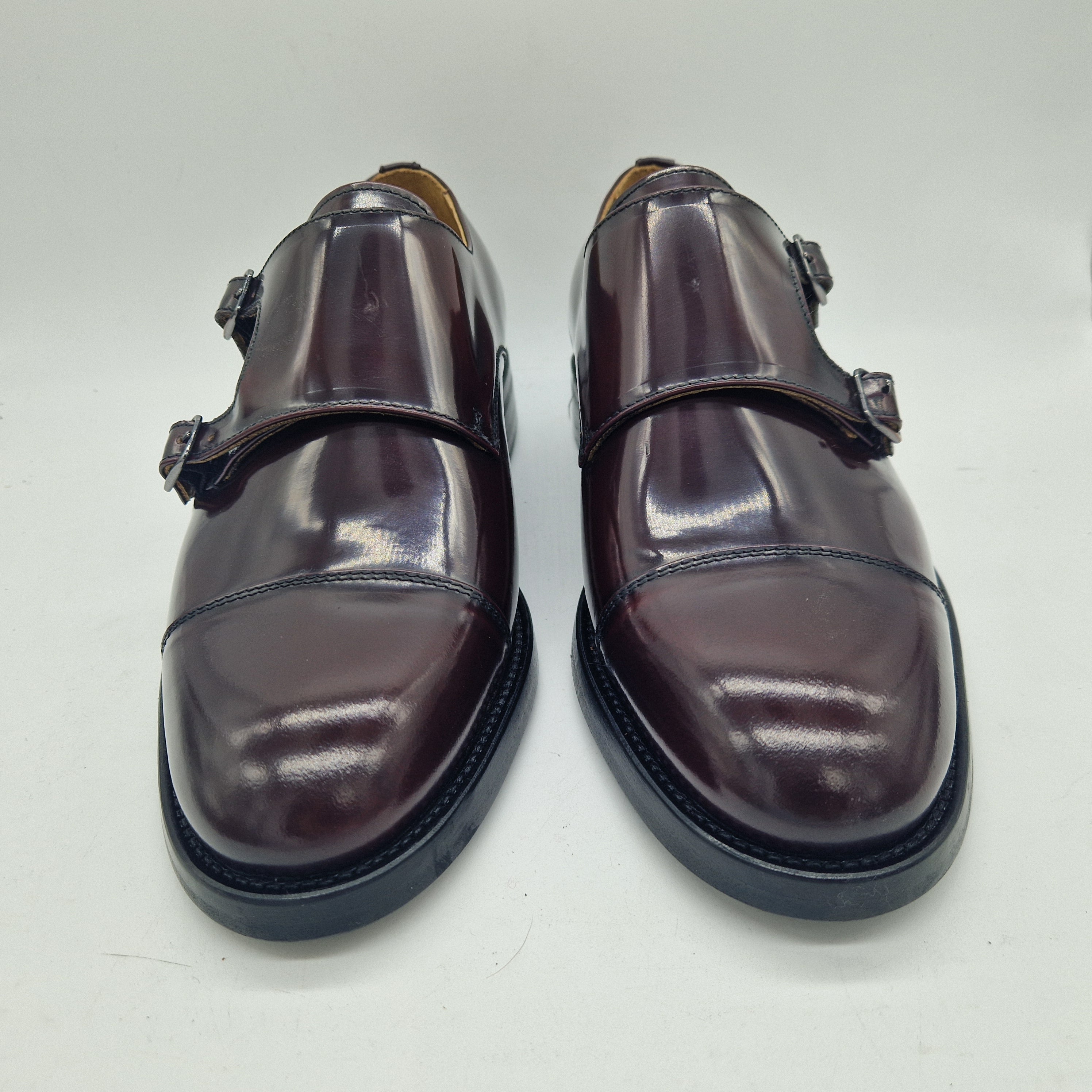 2 HEBILLAS EN PIEL BURDEOS - 74428