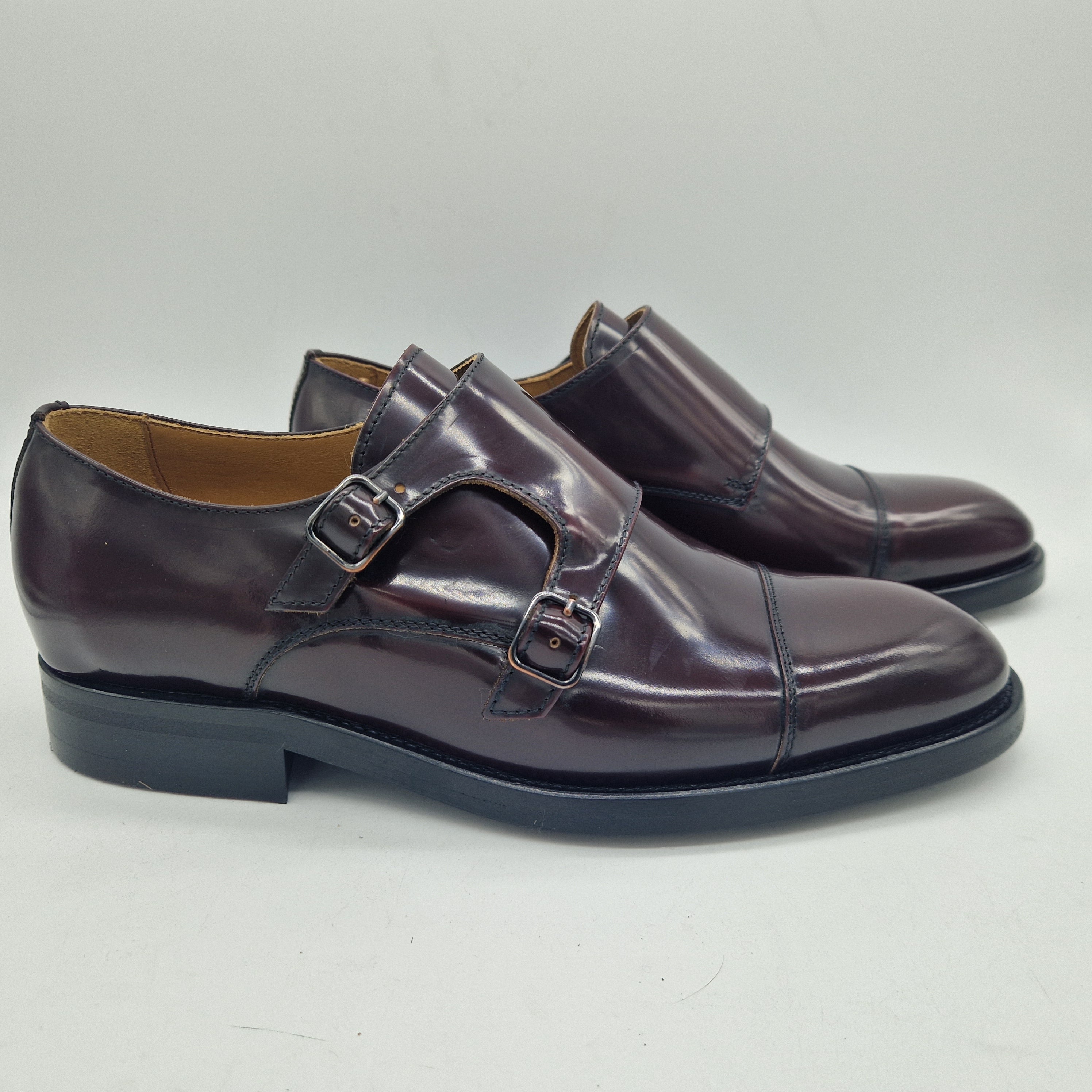 2 HEBILLAS EN PIEL BURDEOS - 74428