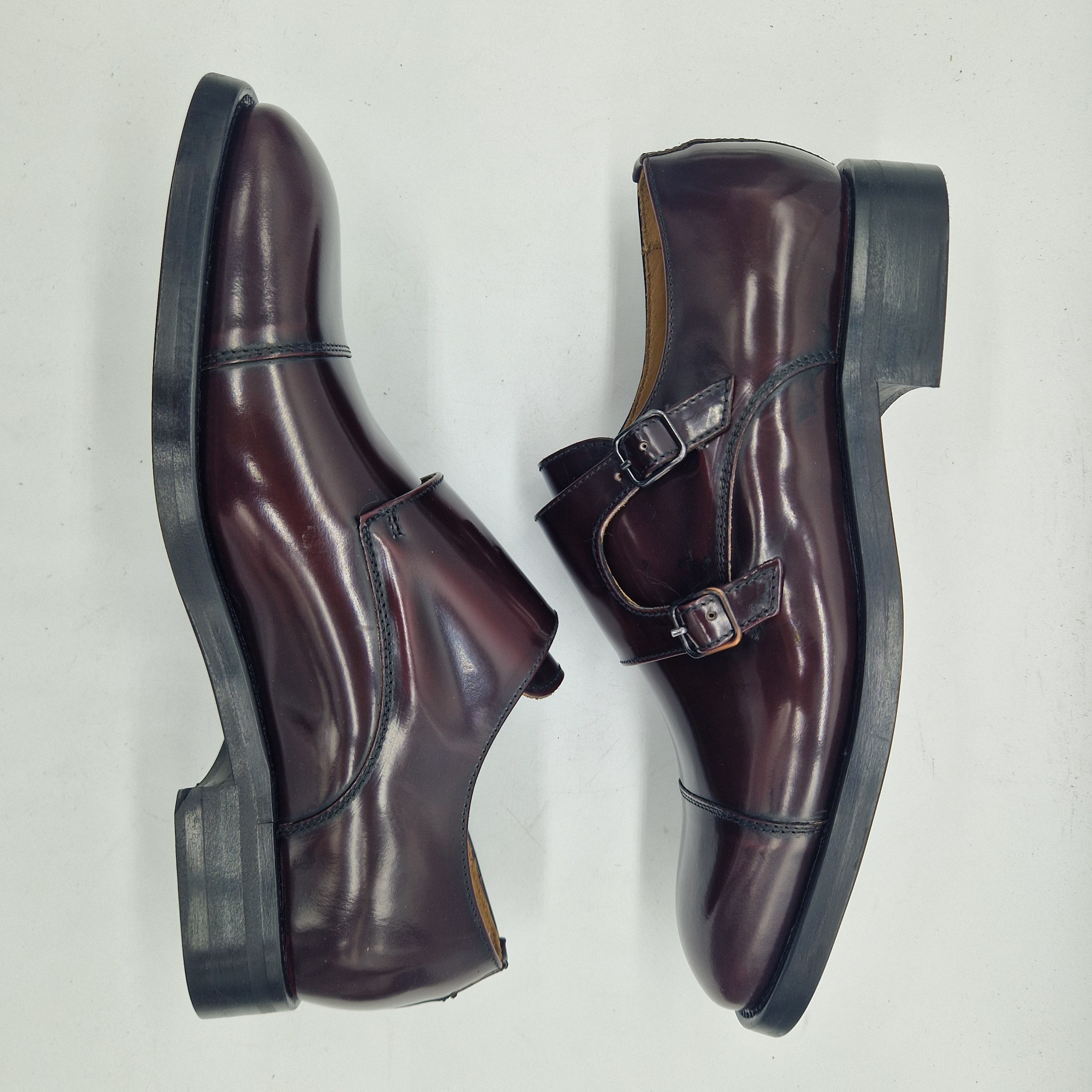 2 HEBILLAS EN PIEL BURDEOS - 74428