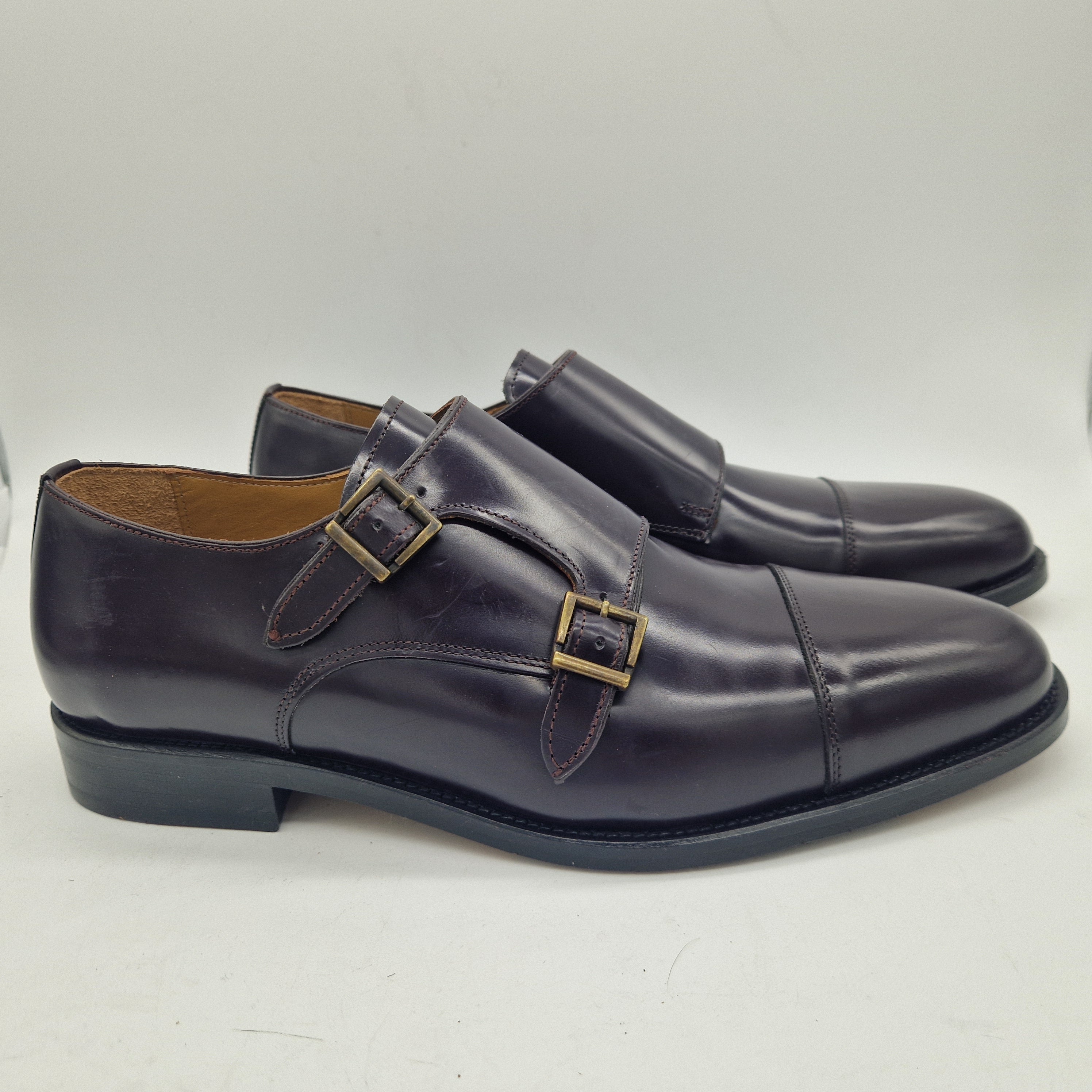 2 HEBILLAS EN PIEL BURDEOS - 74596