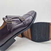 2 HEBILLAS EN PIEL BURDEOS - 74596