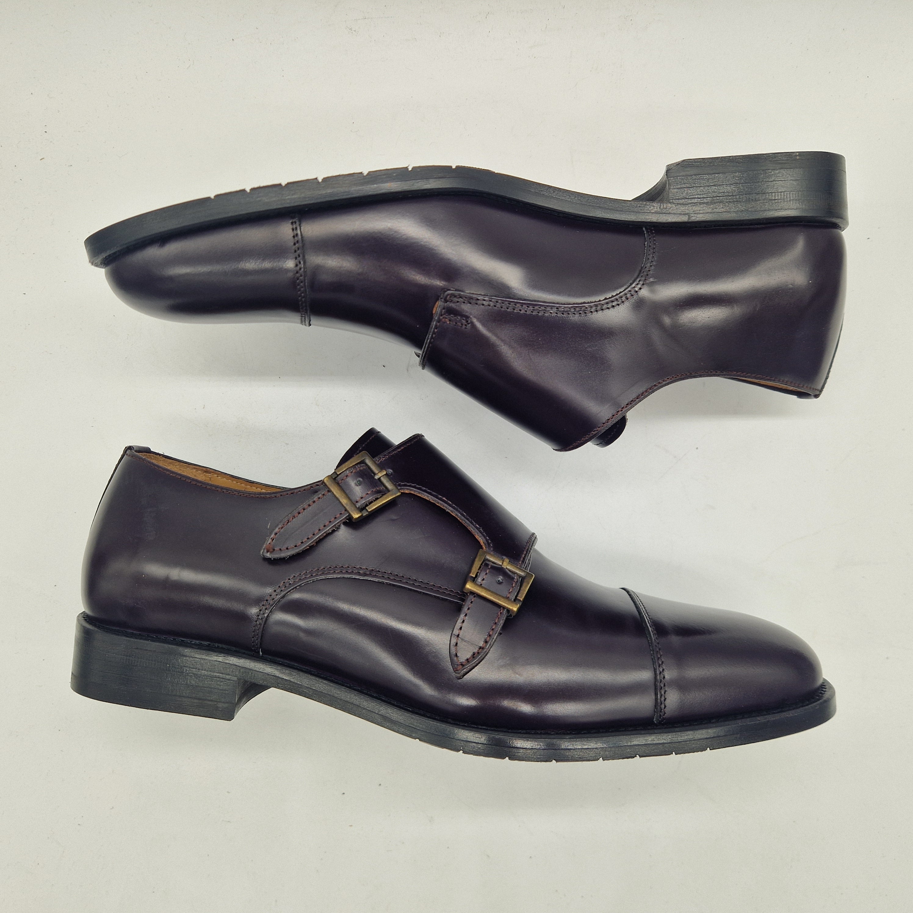 2 HEBILLAS EN PIEL BURDEOS - 74596