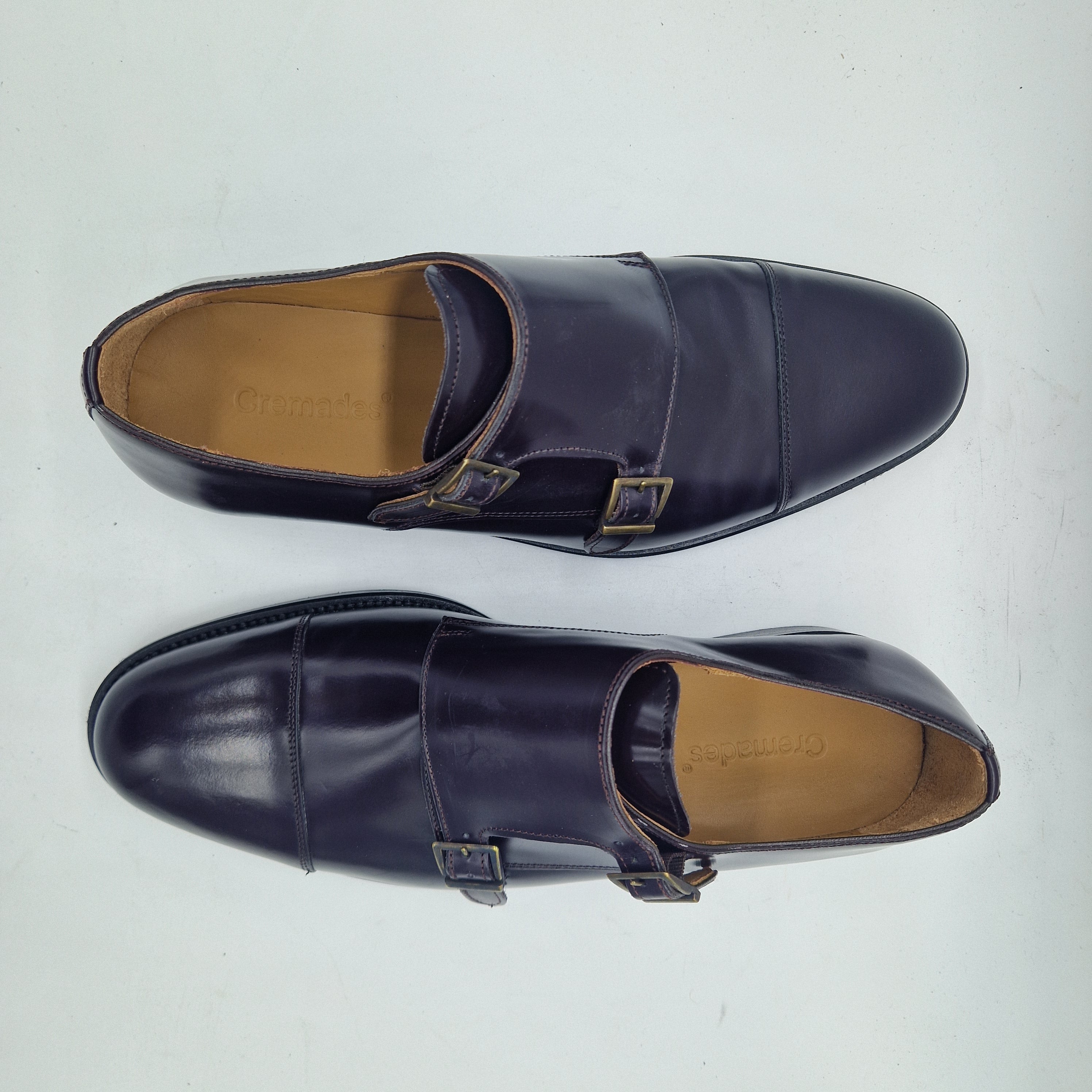 2 HEBILLAS EN PIEL BURDEOS - 74596