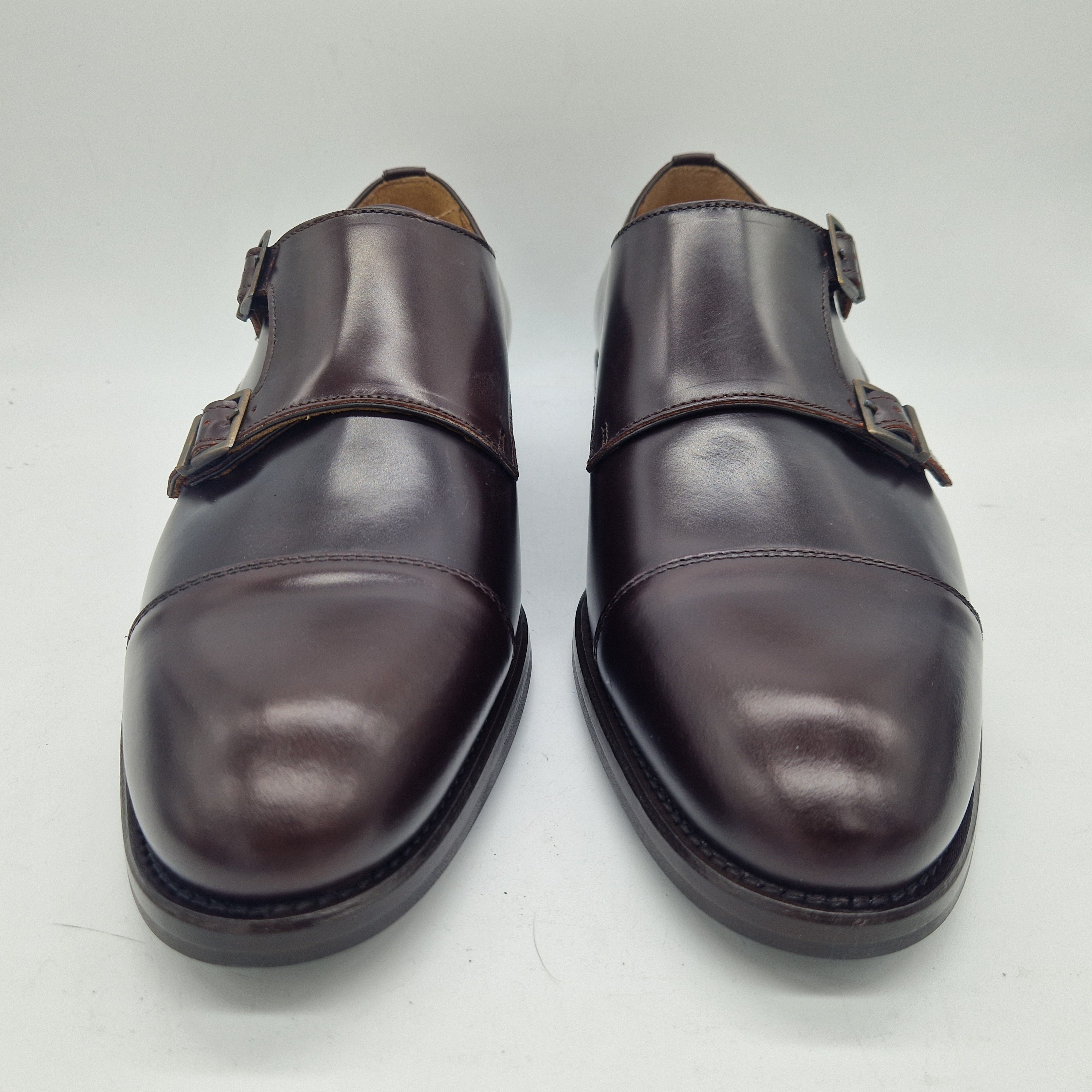 2 HEBILLAS EN PIEL MARRÓN - 74597