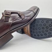 2 HEBILLAS EN PIEL MARRÓN - 74597