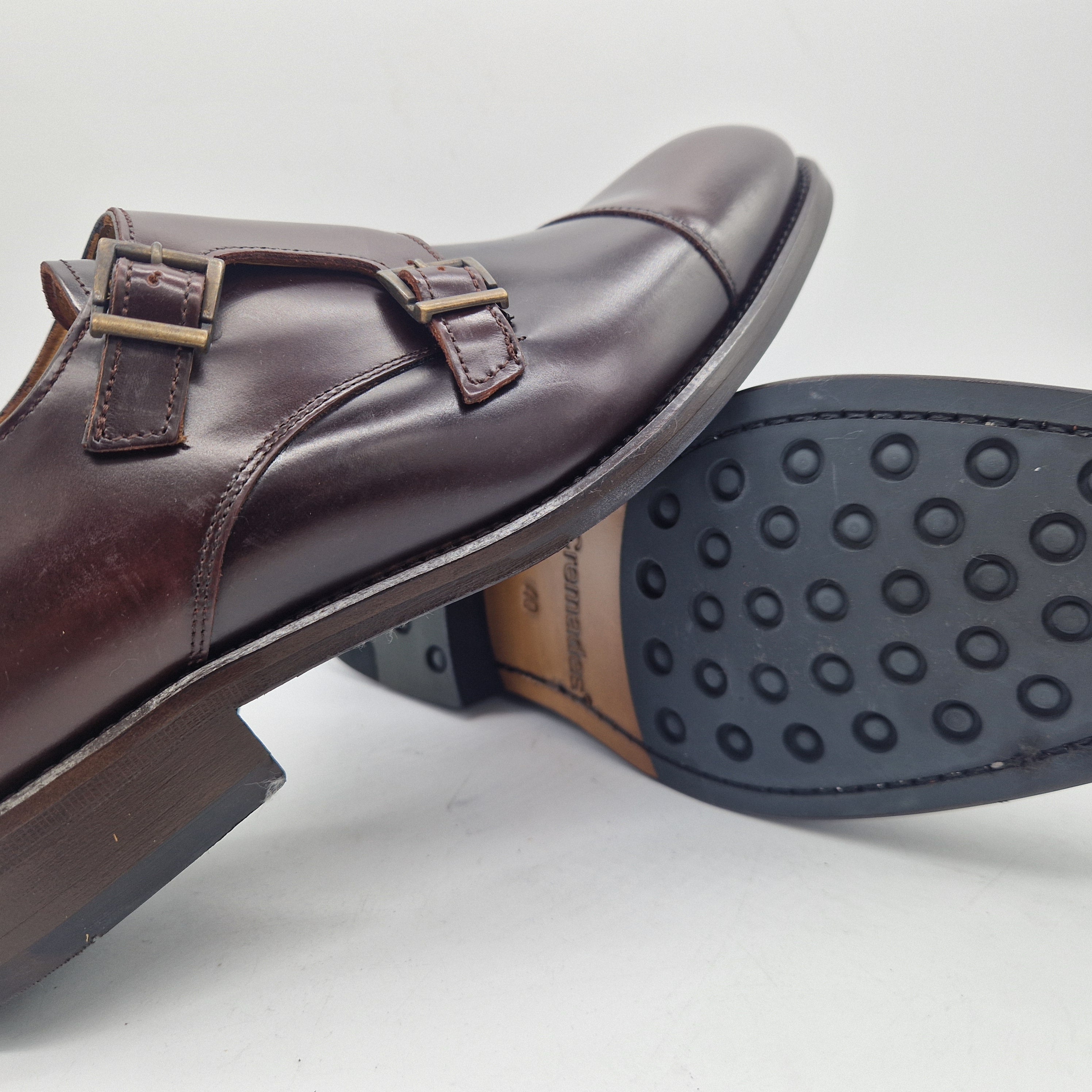 2 HEBILLAS EN PIEL MARRÓN - 74597