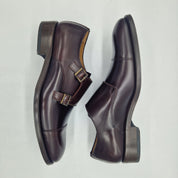 2 HEBILLAS EN PIEL MARRÓN - 74597