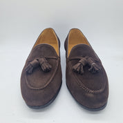 MOCASÍN DE BORLAS EN SERRAJE MARRÓN - 74616