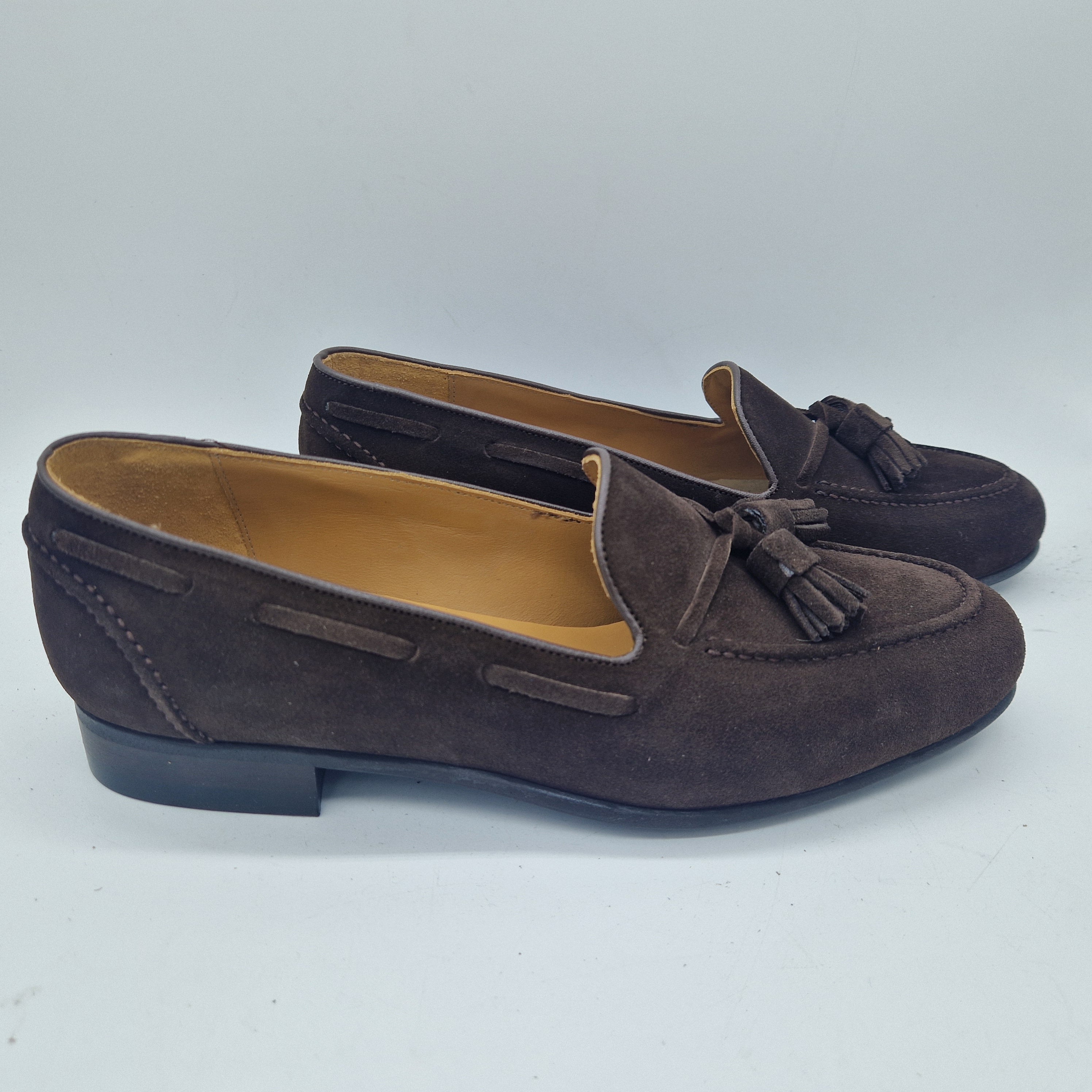 MOCASÍN DE BORLAS EN SERRAJE MARRÓN - 74616