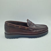 MOCASÍN DE ANTIFAZ EN PIEL BURDEOS - 75336