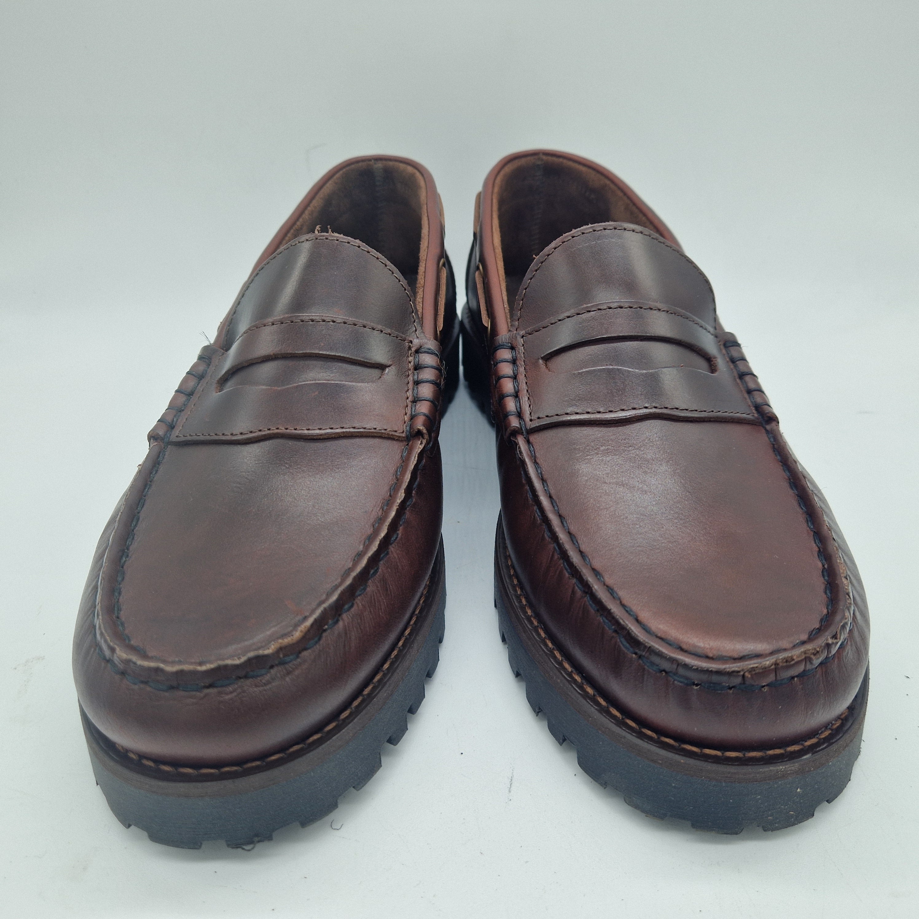 MOCASÍN DE ANTIFAZ EN PIEL BURDEOS - 75336