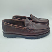 MOCASÍN DE ANTIFAZ EN PIEL BURDEOS - 75336