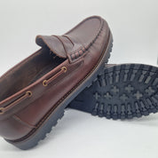MOCASÍN DE ANTIFAZ EN PIEL BURDEOS - 75336