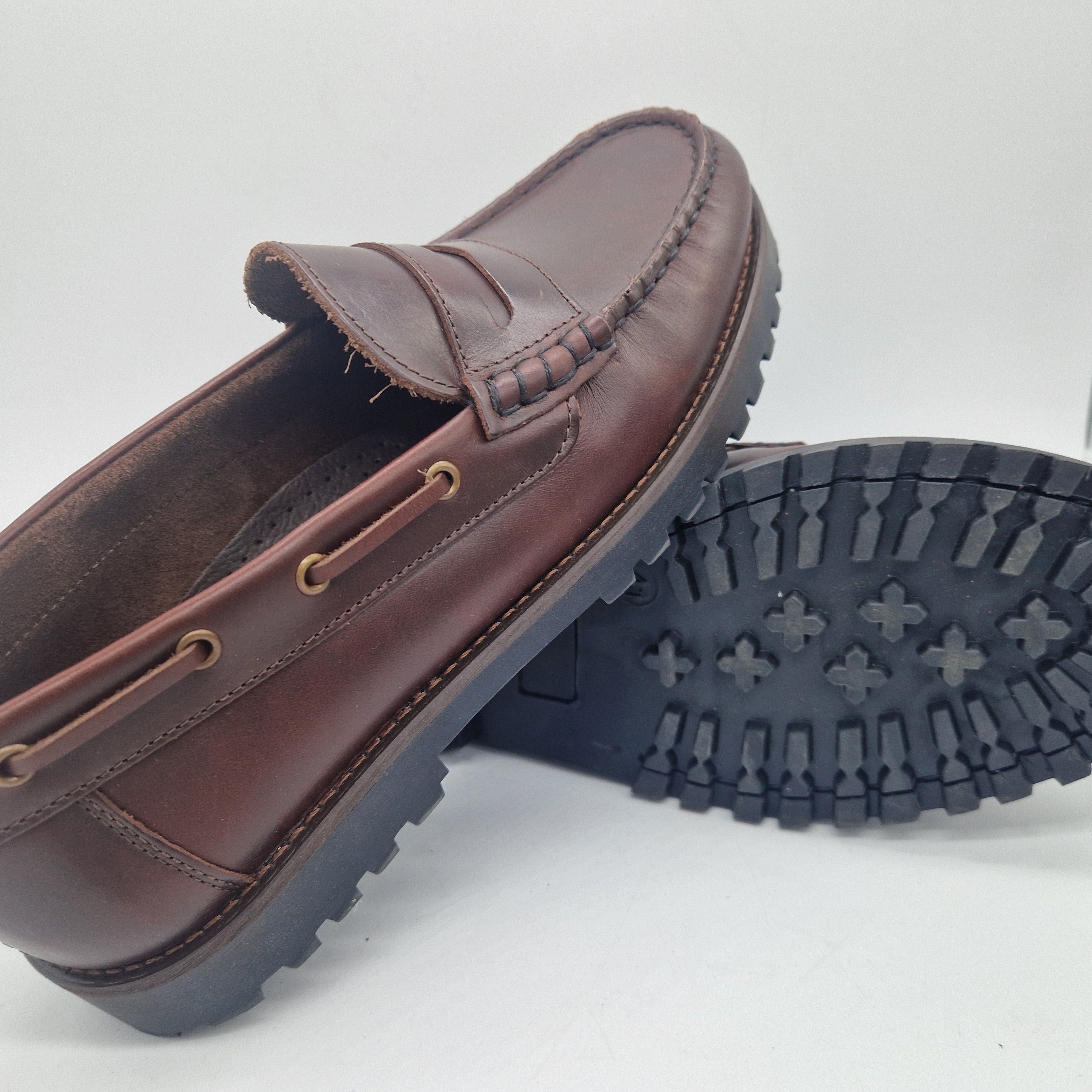 MOCASÍN DE ANTIFAZ EN PIEL BURDEOS - 75336