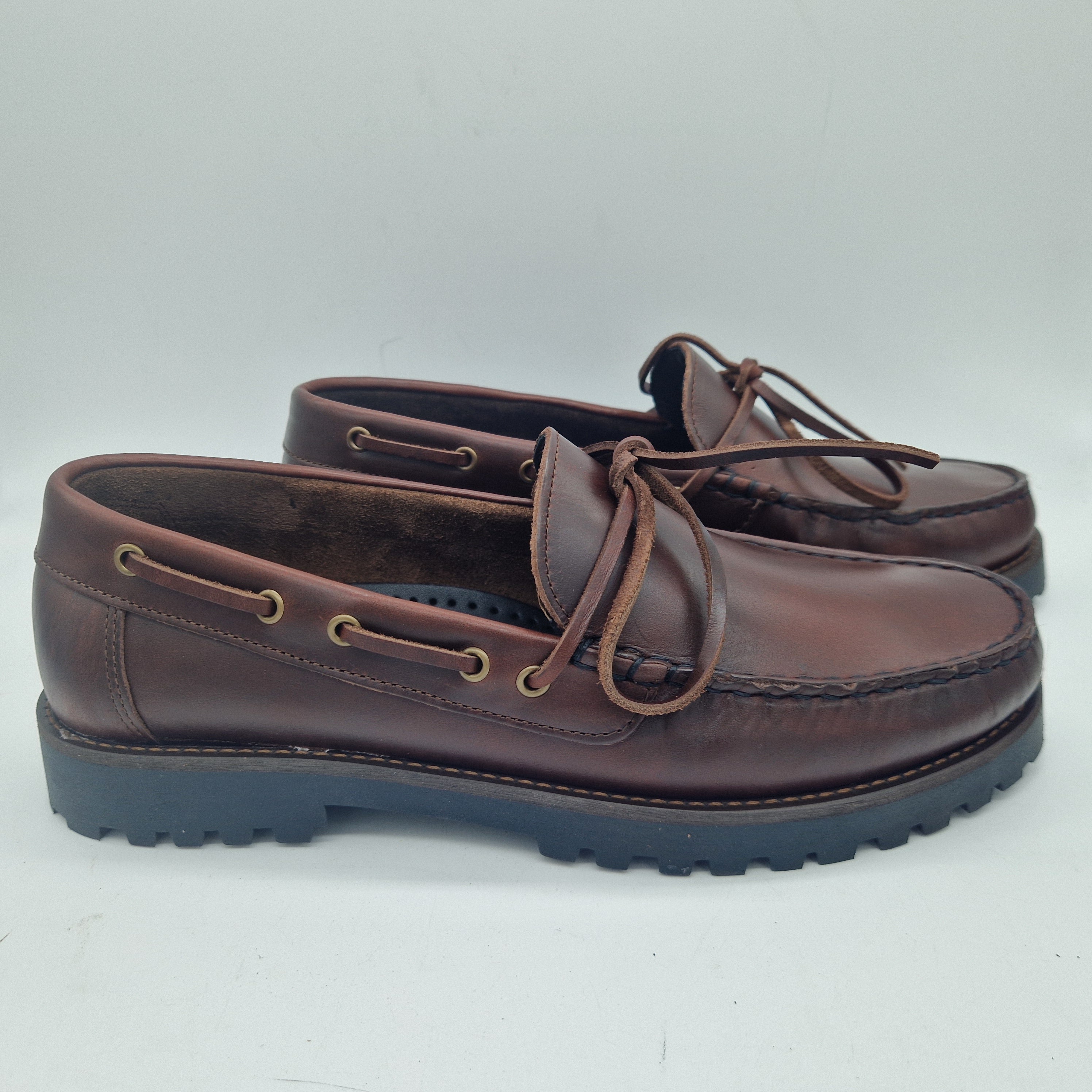 MOCASÍN DE LAZO EN PIEL BURDEOS - 75341