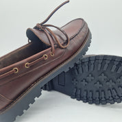 MOCASÍN DE LAZO EN PIEL BURDEOS - 75341